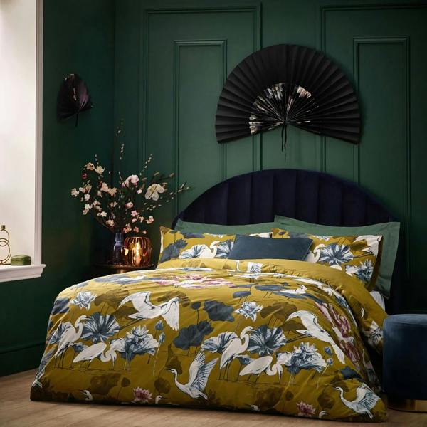 Wylder Tropics Kushiro Exotic Sateen Duvet Cover Set - Olive - 