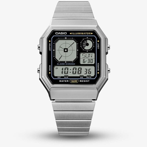 Casio Unisex Vintage Collection Silver Digital Watch A130WE-1AEF