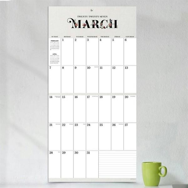 Big Grid, Floral Calendar 2027, Wall Calendars, Month To View, Basics, Gift