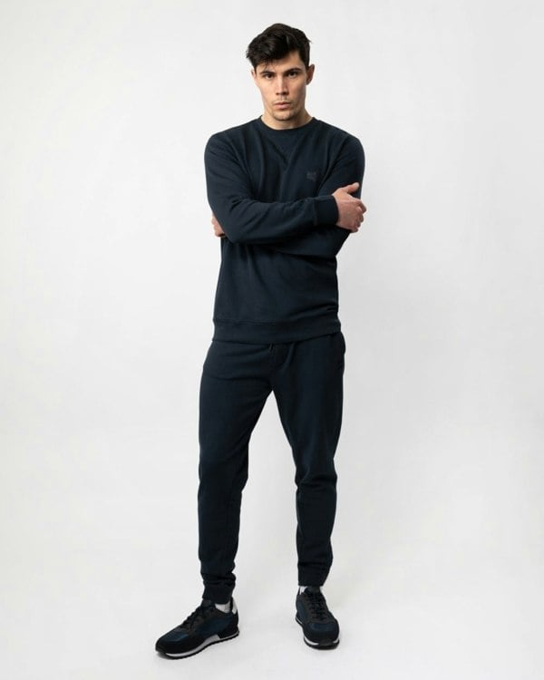 BOSS Orange Westart Mens Crew Neck Sweatshirt With Logo Patch NOS - Dark Blue 404