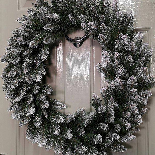 Samuel Alexander 60cm Snow Tip Christmas Wreath with 160 Bullet Tips
