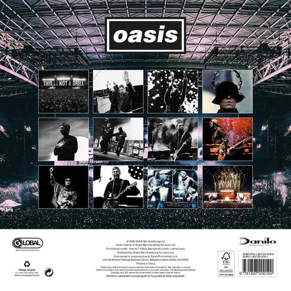Oasis Calendar 2027, Wall Calendars, Month To View, Entertainment, Gift