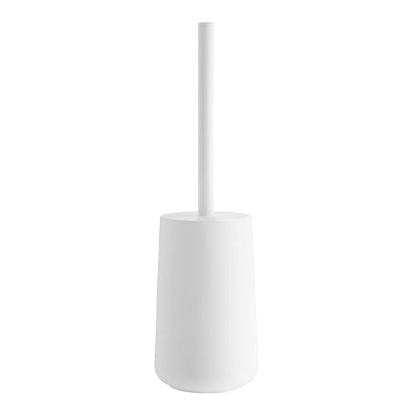 White toilet brush and holder