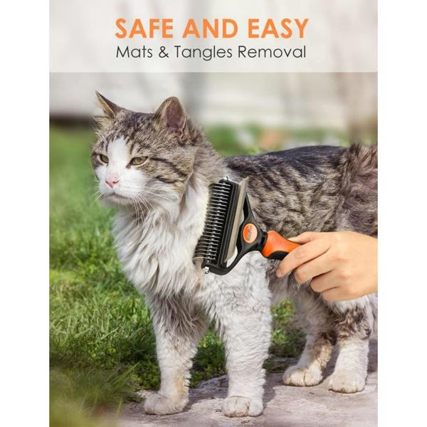 Dyzi Professional 2-Sided Dog & Cat Grooming Brush Orange