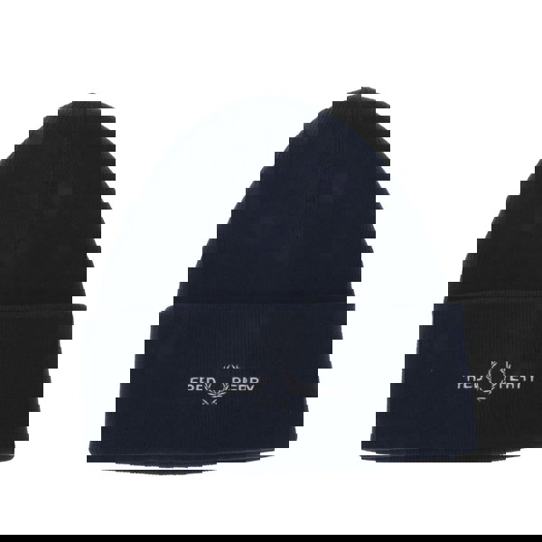 Fred Perry Mens Graphic Ribbed Beanie - Navy