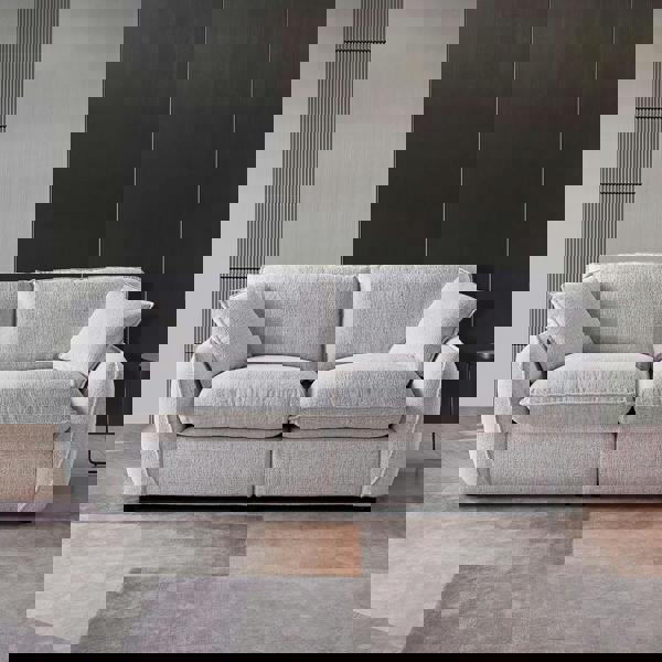 Furnishings For Less Berti Beige or Grey Fabric 2 Seater Sofa