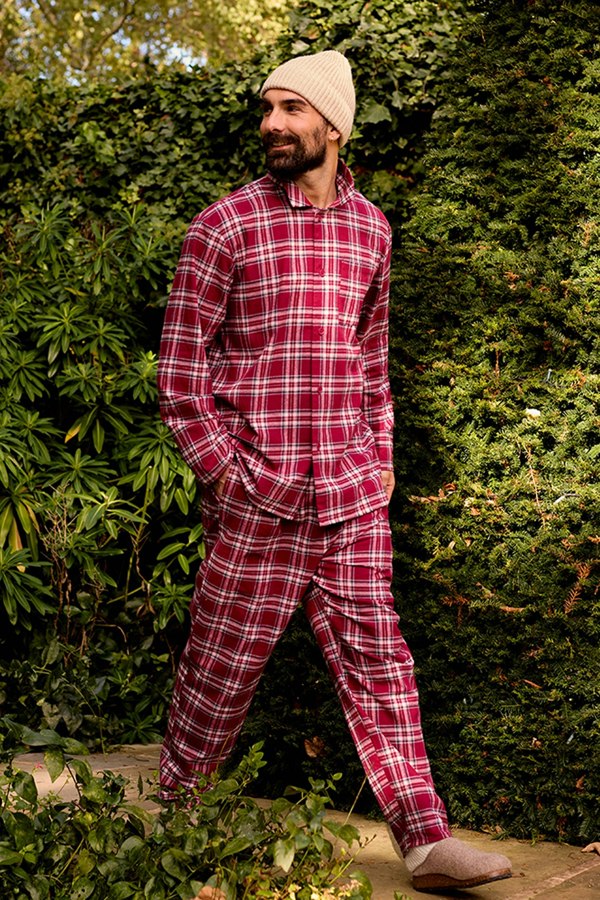Mister You Plaid Pyjamas in Bordeaux - Pajamas