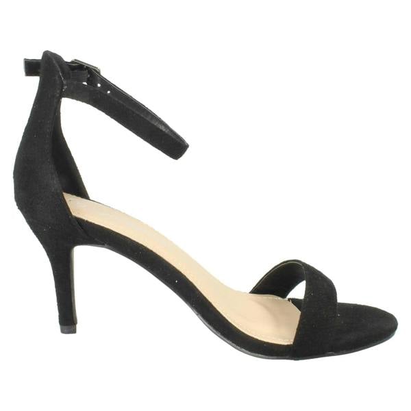 Anne Michelle Ladies Anne Michelle High Heeled Buckle Ankle Strap Evening Sandals F12108