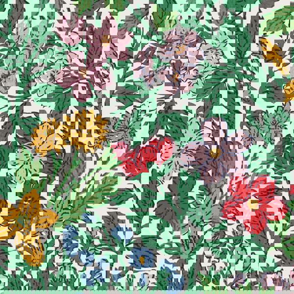Joules Arts and Crafts Floral Wallpaper - Rainbow - 10m