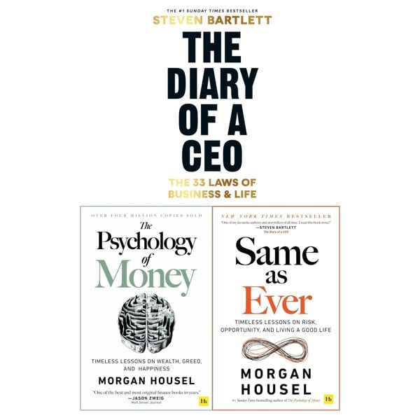 The Psychology of Money, Same as Ever and The Diary of a CEO 3 Book Set - Bestselling Authors