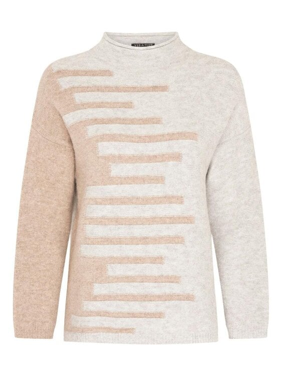 VIZ-A-VIZ Geometric Intarsia Jumper