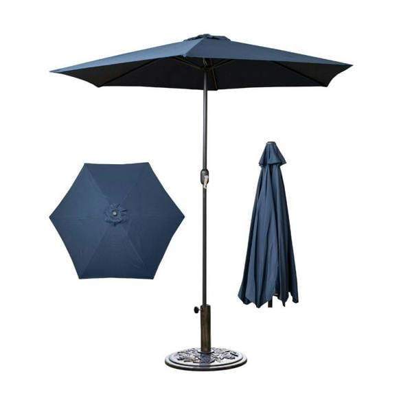 Samuel Alexander 2.7m Havana Garden Patio Parasol with Crank Handle in Blue with 9kg Base Included
