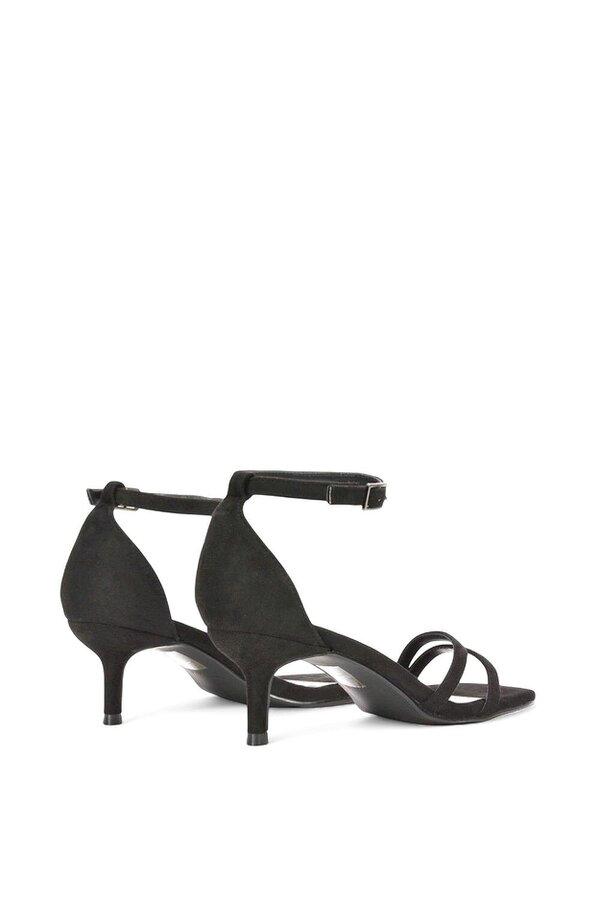XY LONDON Open Toe Strappy Low Kitten Heel Sandal Shoes