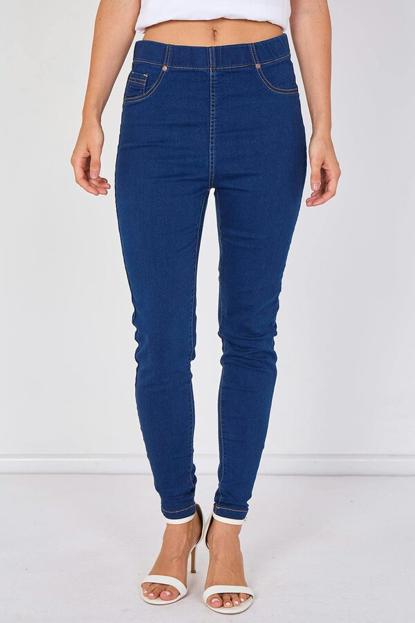 Elaina Fashion Mid Wash Stretch Jeggings
