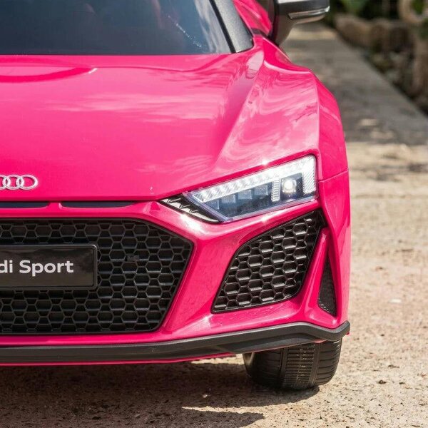 Licensed Audi R8 Spyder 12V Electric Car for Kids with Remote Control, Dual Motors, Rear Suspension, Soft Start, Pink