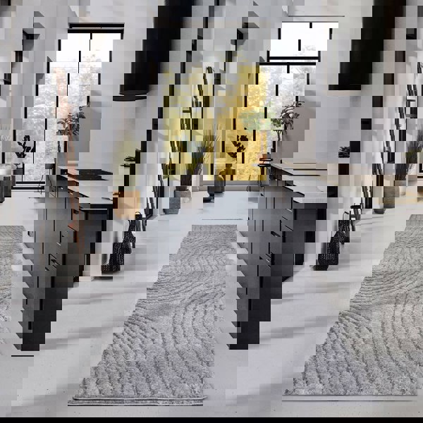 High Pile Grey Rug Pigment – Geometric Design