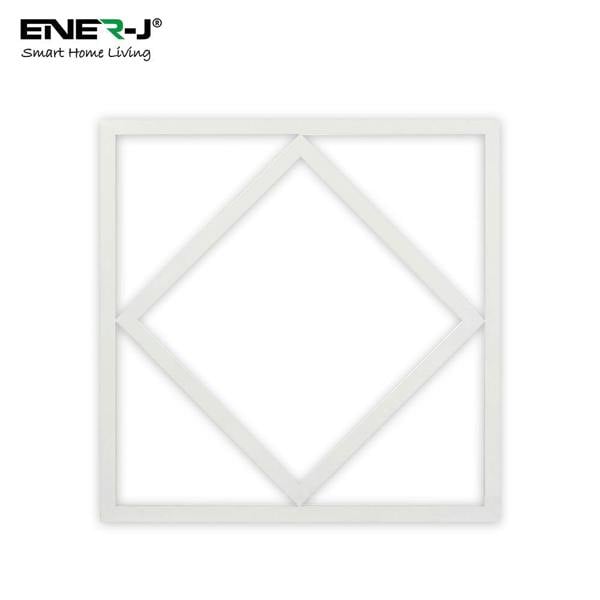 ENER-J Double Square LED Ceiling Panel 60x60cms 40W 4000 Lumens, 3 Years warranty, CCT Switchable (Pack of 6)