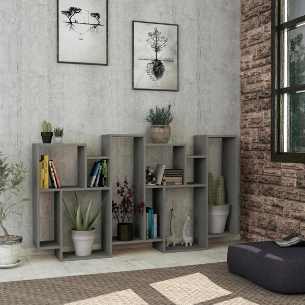 Decortie Karmato Modern Bookcase Display Unit with 10 Compartments 168.5cm Tall