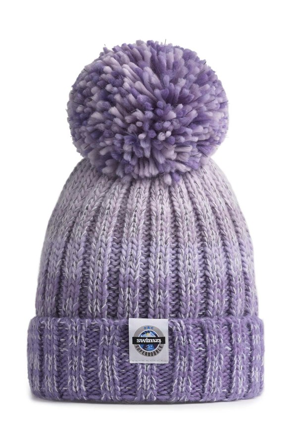 SuperBobble Swimzi Gradient Rib Beanie Hat - Lavender