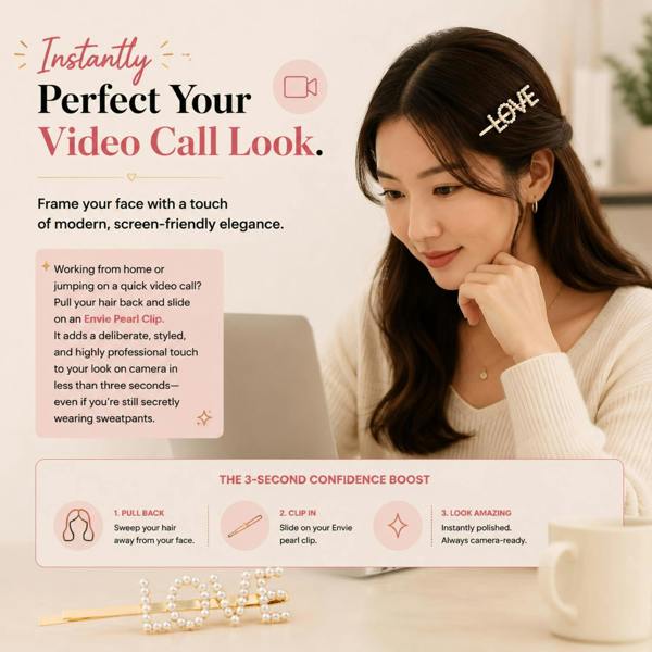 Aquarius Pearl Words Hairpin Love Letter Statement Hair Clip Fashion Accessory Gold