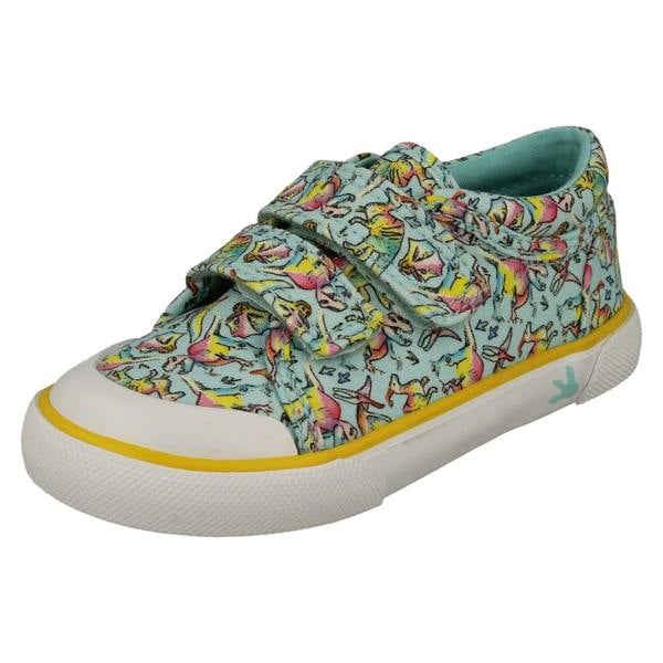 Start-rite Boys Startrite Dinosaur Detailed Hook & Loop Canvas Shoes Dino-Mite