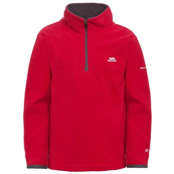 Trespass Childrens Boys Etto Half Zip Fleece Top - Red - 