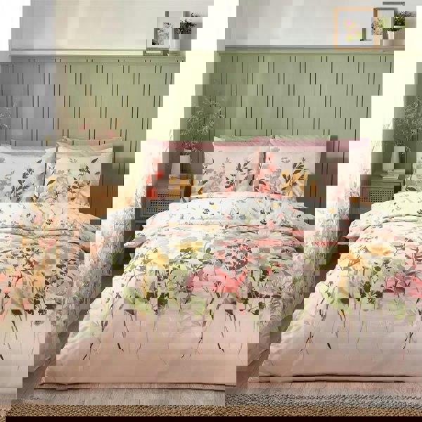 Catherine Lansfield Countryside Floral Pink Duvet Cover Set