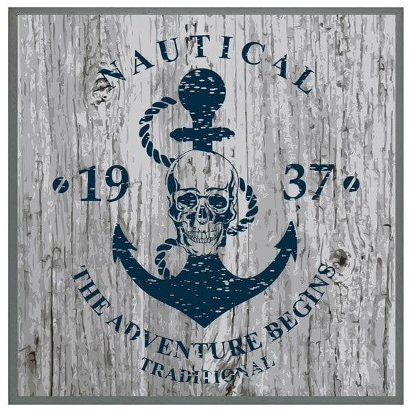 Benjamin Tate Design Anchor print on wood (Picutre Frame)