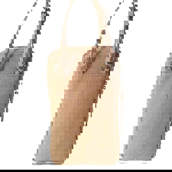 Assots London 'LEO' Tan Distressed Real Leather Crossbody Mobile Phone Bag