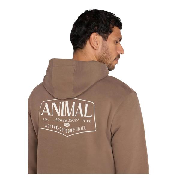 Animal Mens River Logo Hoodie - Brown - 