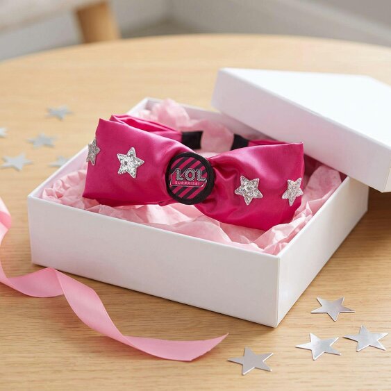 LOL Surprise L.O.L. Surprise! Girls Headband with Silver Glitter Stars One Size Pink