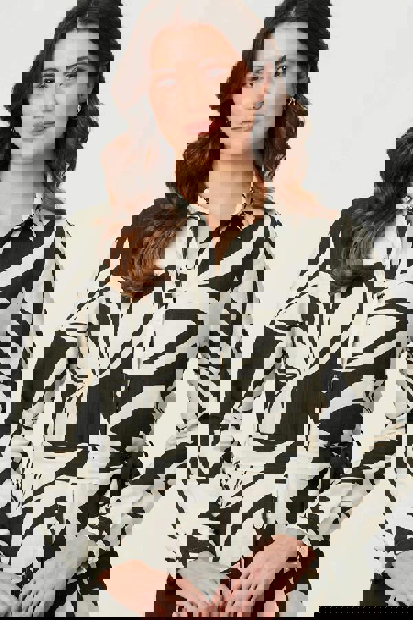 Khaki | Abstract Floral Maxi Shirt Dress