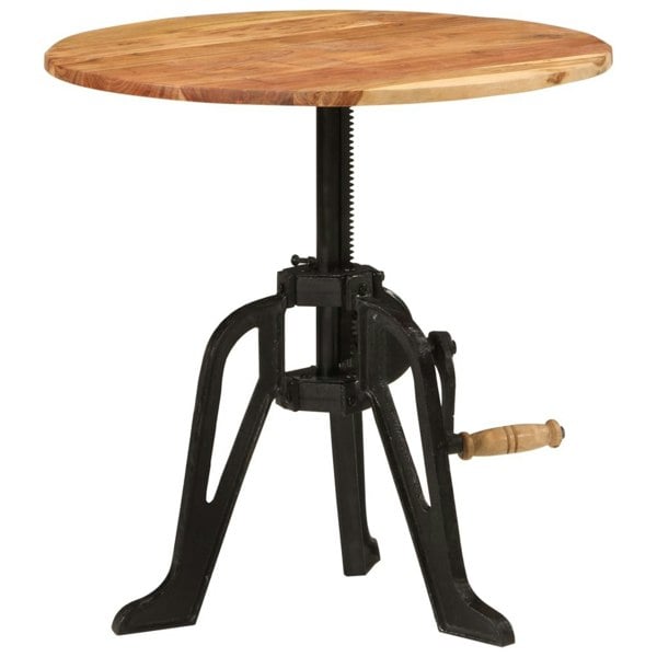 Berkfield Side Table 60x(42-62) cm Solid Wood Acacia and Cast Iron