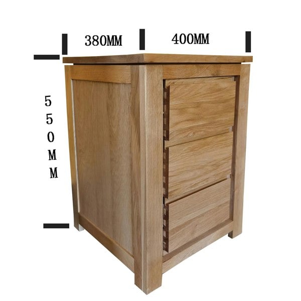 Furniture One Bedside Table, Bedside Cabinet with Shelf and Drawer, Bedroom Nightstand End Table, 40x35x55cm - Oak