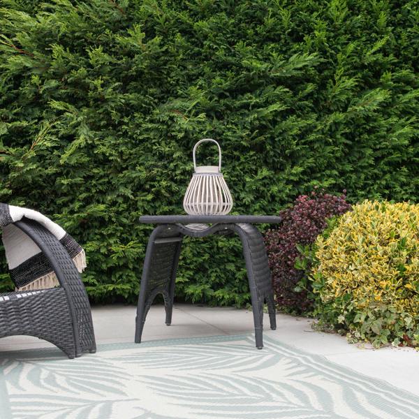 JVL Luna Natural Bulb Shaped Willow Wood Lantern With Wooden Handle, Grey Wash