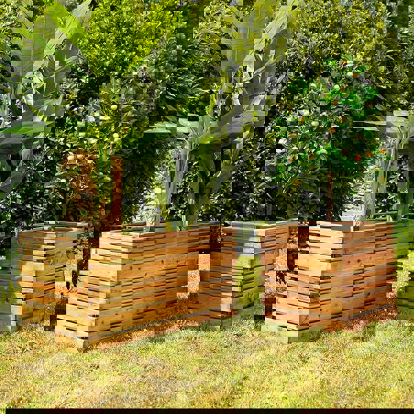 Cerland Lign Z Square Slatted Planter 50cm x 50cm 95L Modern Garden Planter