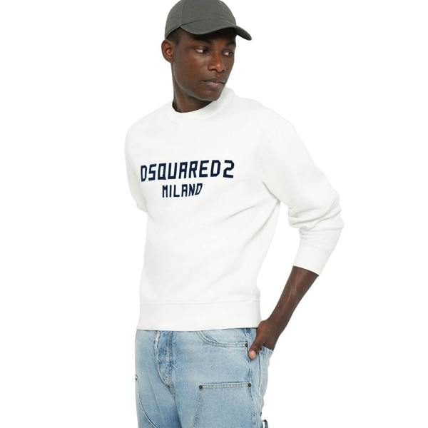 DSQUARED2 Cool Fit Milano Crew Neck White Jumper M