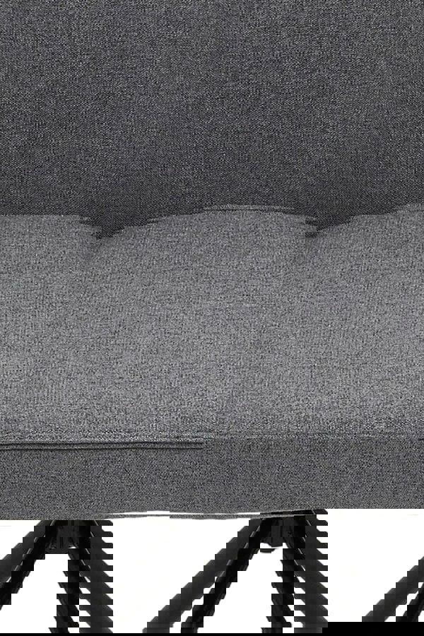 Living and Home Grey Linen Modern Swivel Chair with Black Legs