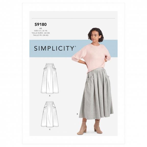 Simplicity Sewing Pattern 9180, Skirts for Women, H5 (6-8-10-12-14) - Intermediate