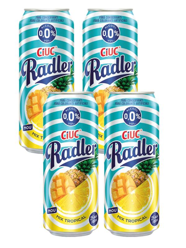 Ciuc Radler Tropical (Lemon, Mango & Pineapple) Lager Alcohol Free 4x500ml
