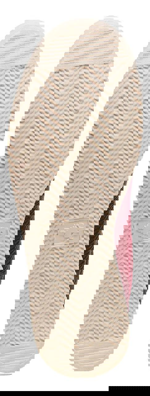 Rocket Dog Bolt Womens Casual Smart Lace Up Shoes Trainers, view of the beige sole with textured zigzag pattern and logo of a running dog.