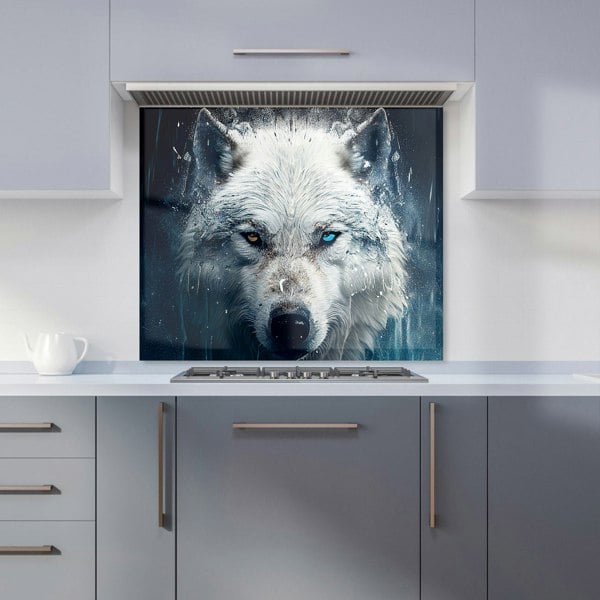 Warren Reed - Designer White Wolf Face Splashart Kitchen Splashback