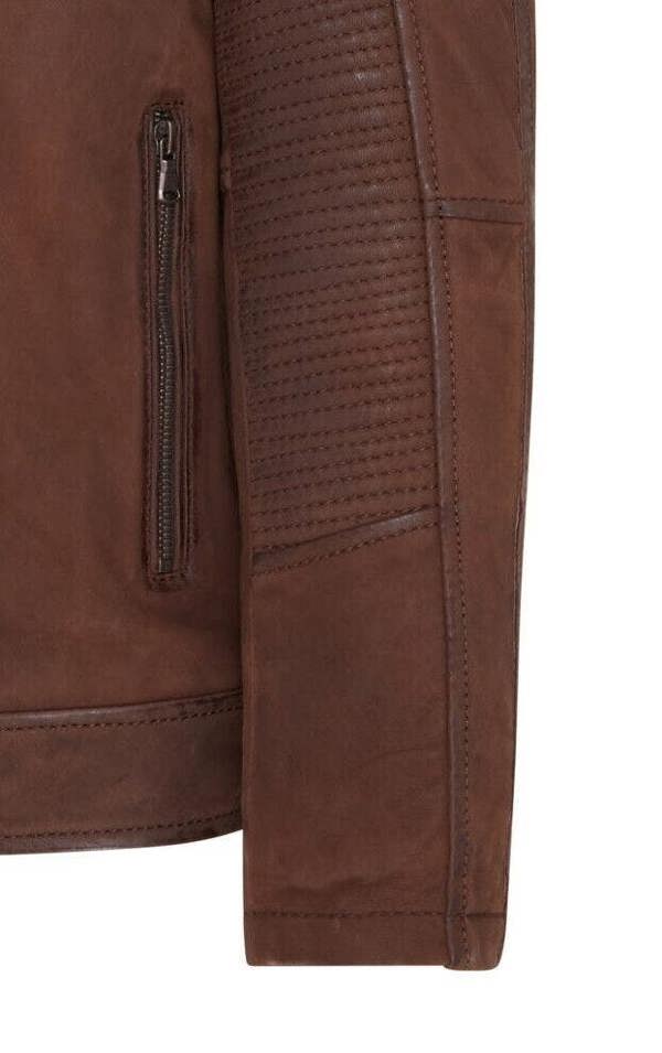 Infinity Leather Mens Buff Leather Cafe Racer Biker Jacket - Jinan