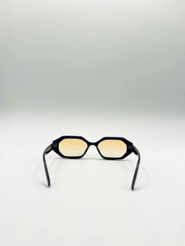 Oval Geomentric Sunglasses in Black Orange - svnx