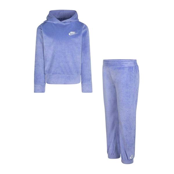 Nike Childrens/Kids Velour Hoodie And Joggers Set - Light Thistle - 