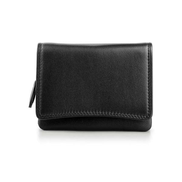 front view of black soft leater purse giorgia verona