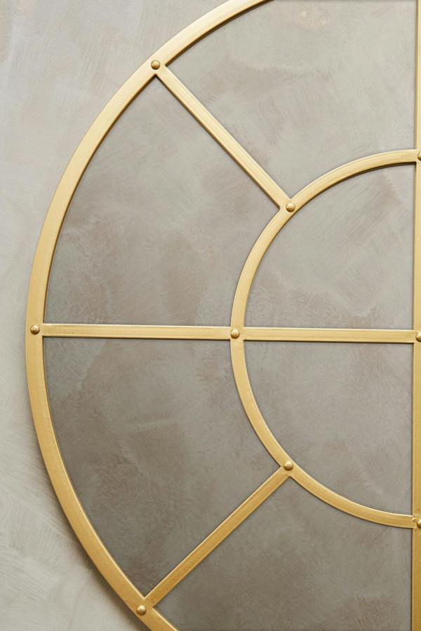 Interiors by Premier Descartes Gold Finish Round Wall Mirror