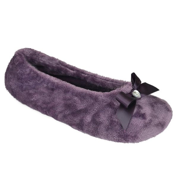 Generic Womens/Ladies Velour Ballet Slippers - Purple