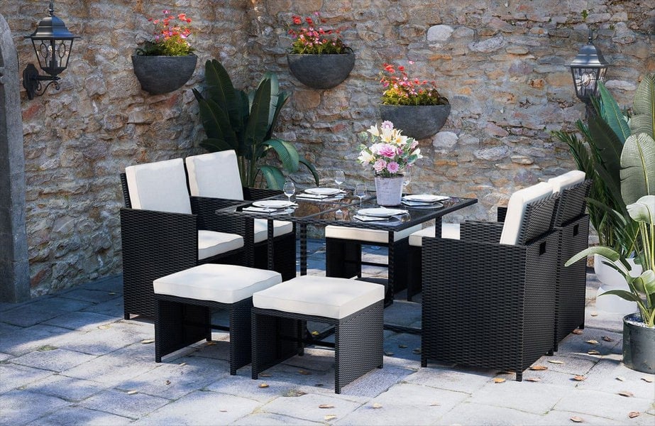 Furnishings For Less Garden 9 Piece Dining Set With Table & Chairs