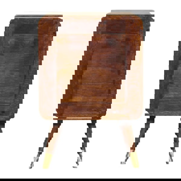 Artisan Furniture Solid Wood Avora Brass Embossed 2 Drawer Chestnut Nightstand